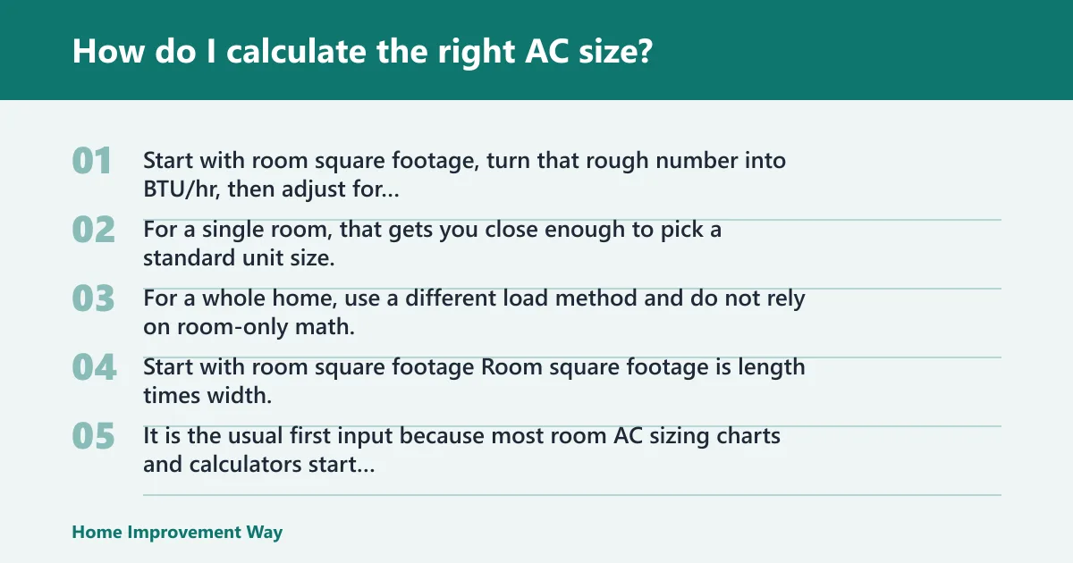 Steps: How do I calculate the right AC size?