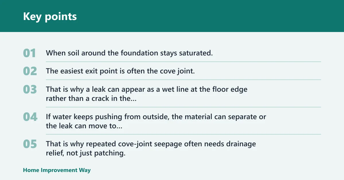 Key points: Why the cove joint leaks