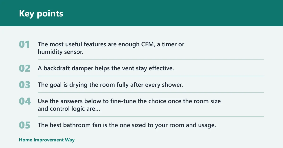 Key points: Decision checklist table