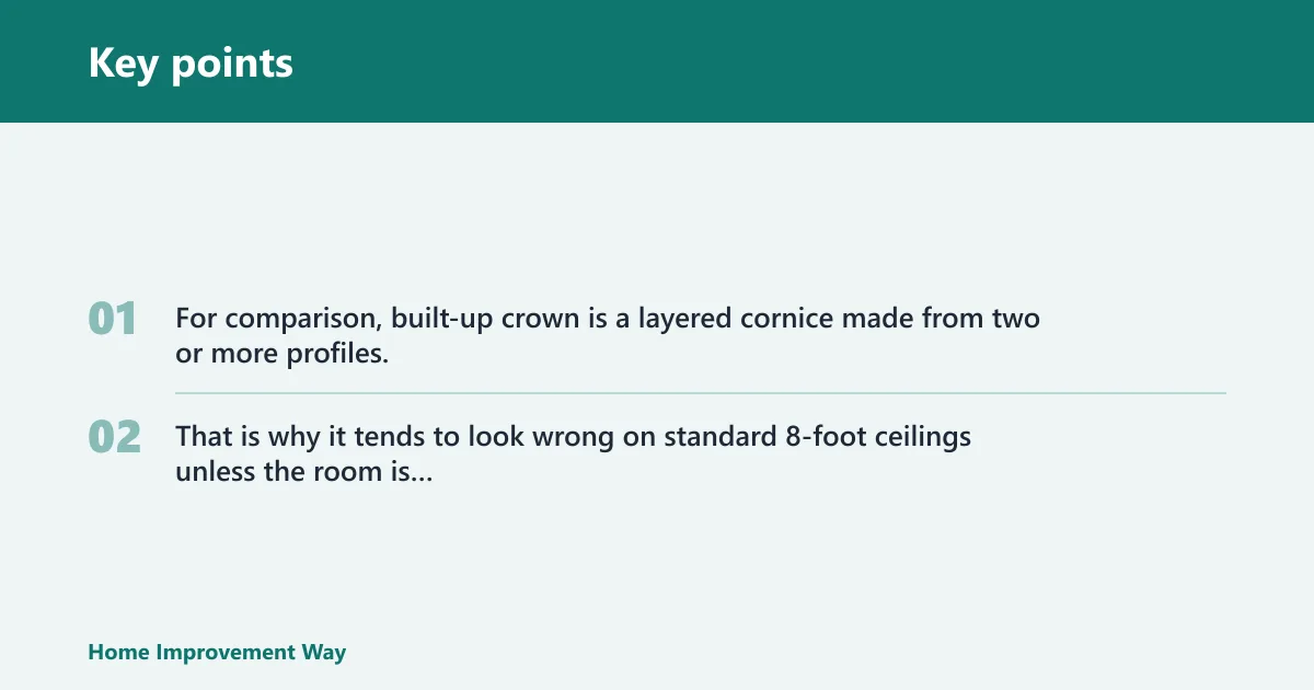 Key points: Crown molding decision table