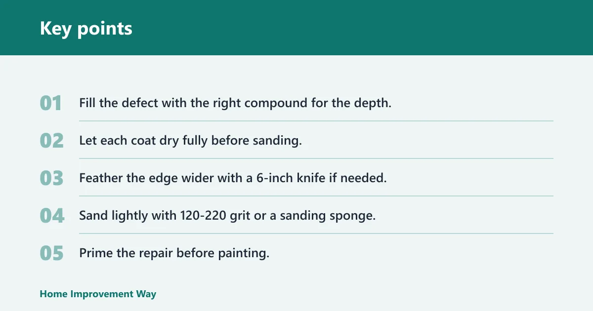 Key points: How do you feather and sand the repair?