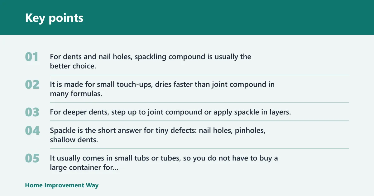 Key points: Which drywall mud is best for dents and nail holes?