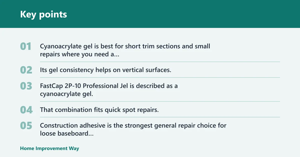 Key points: Which glue works for your repair?
