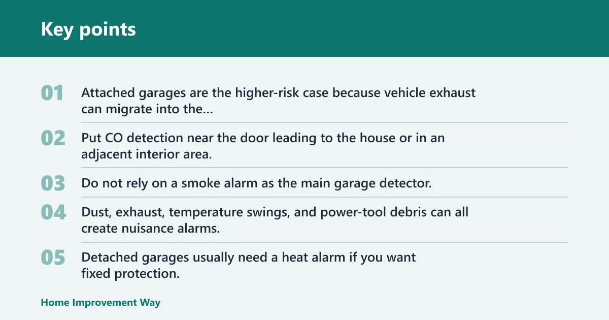 Key points: What detector should you use in a garage?