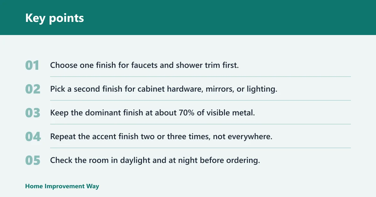 Key points: Farmhouse bathroom finish selector