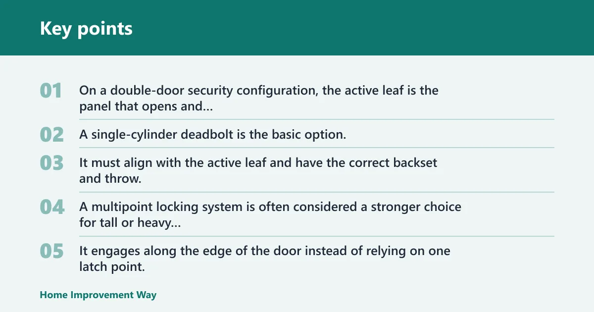 Key points: What is the best security hardware for double front doors?