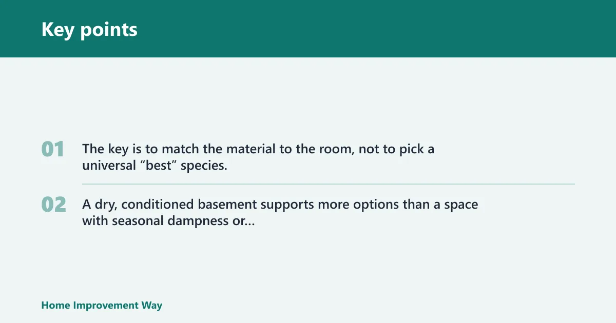 Key points: What is the best wood for basement projects?