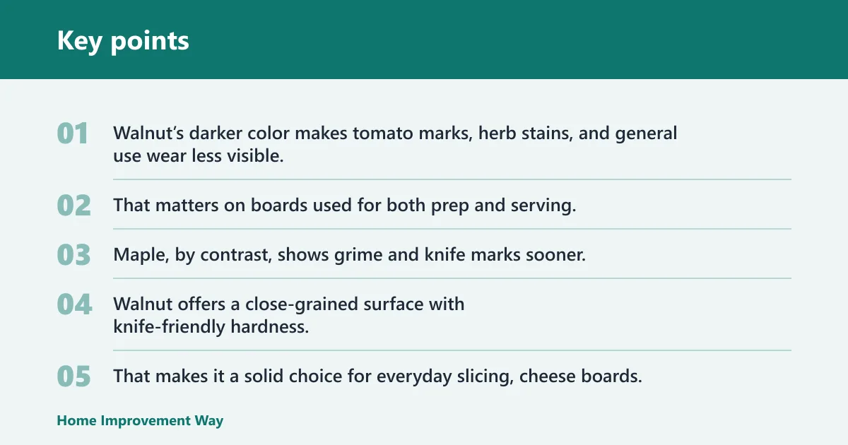 Key points: Is maple or walnut better for a cutting board?