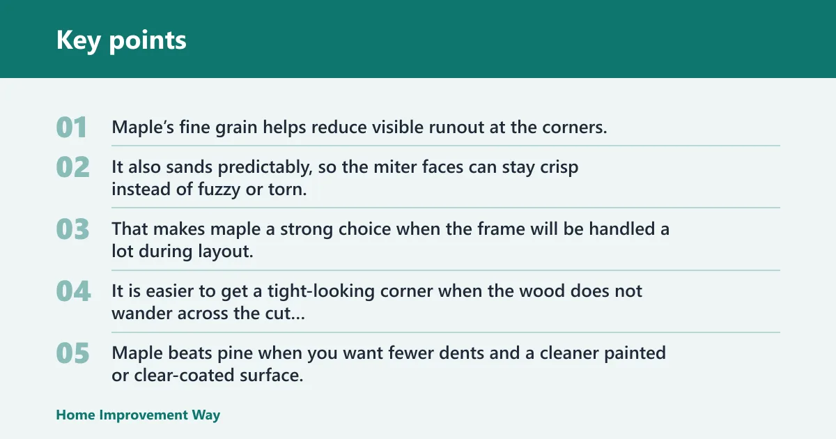 Key points: Maple: best for painted or clear frames?