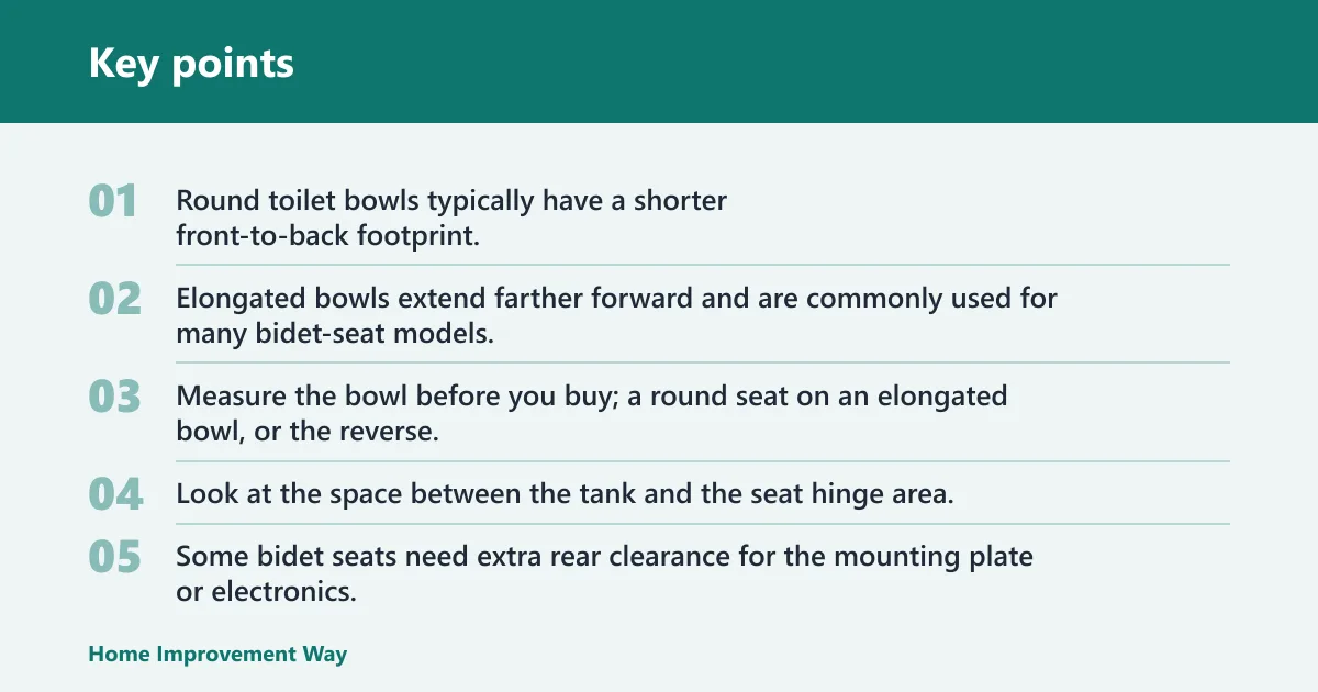 Key points: Will it fit your toilet and bathroom?