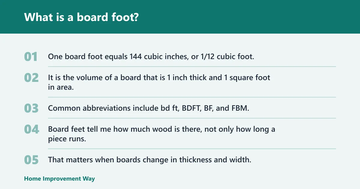 Steps: What is a board foot?
