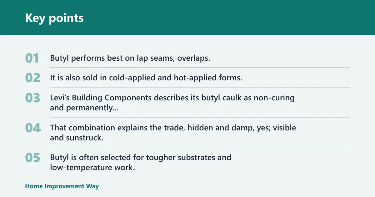 Key points: When should I use butyl sealant instead of caulk?