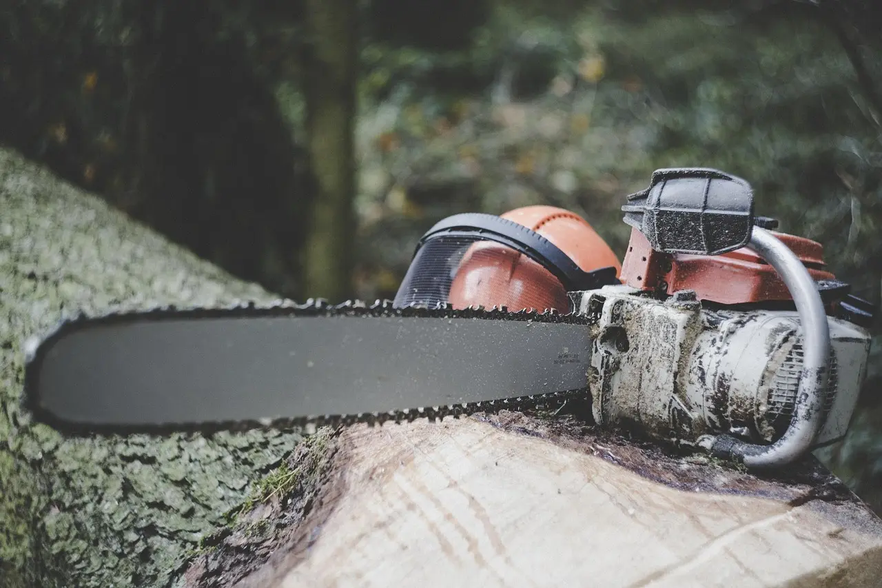 What should I inspect or replace after a chainsaw cuts metal?