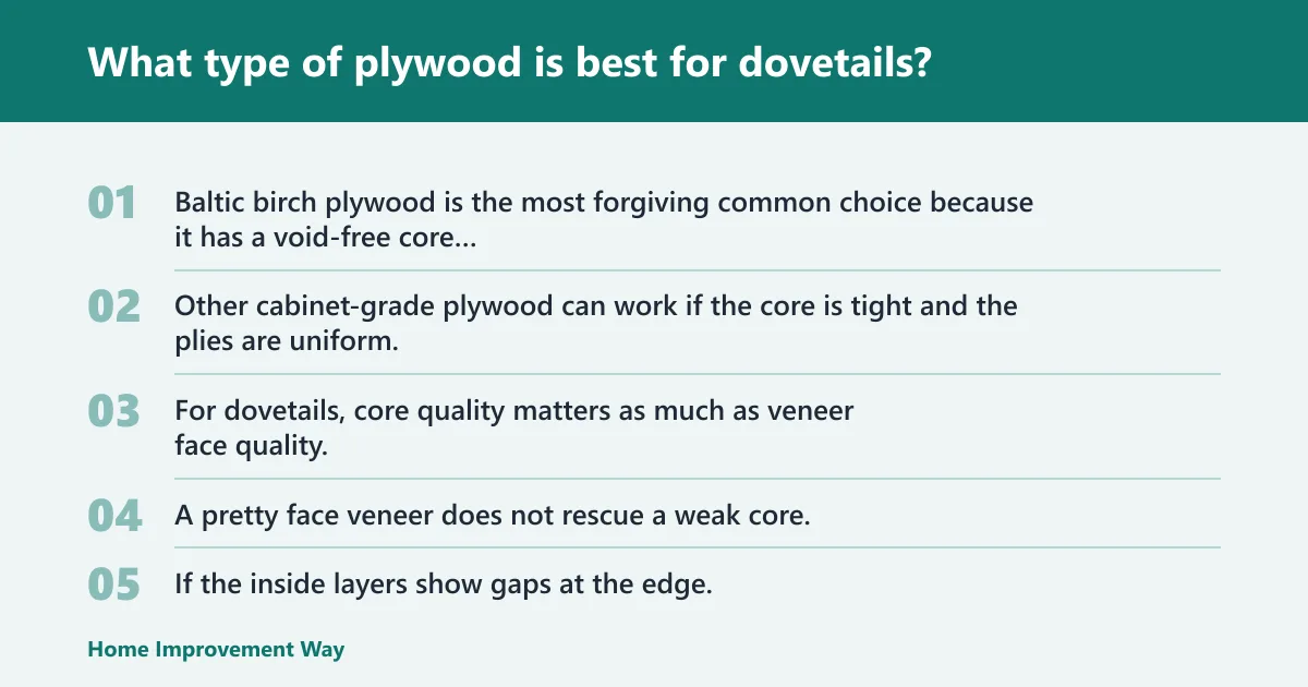Steps: What type of plywood is best for dovetails?