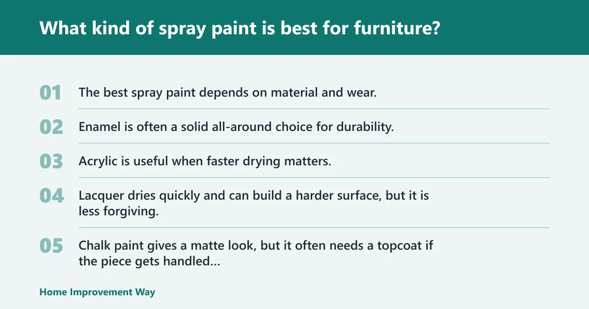 Steps: What kind of spray paint is best for furniture?