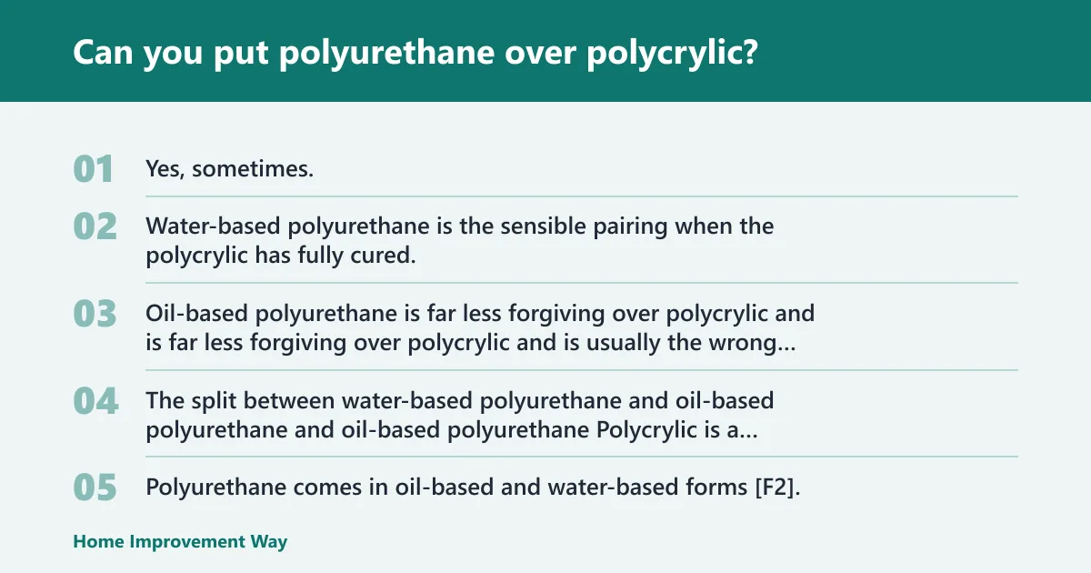 Steps: Can you put polyurethane over polycrylic?