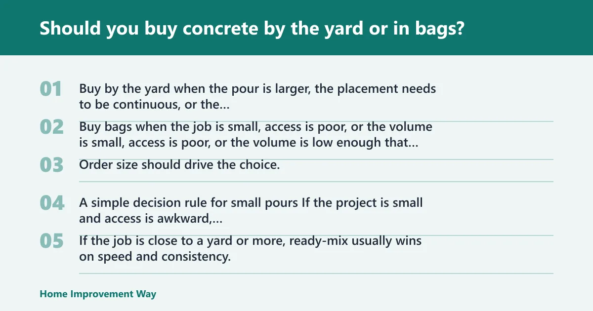 Steps: Should you buy concrete by the yard or in bags?