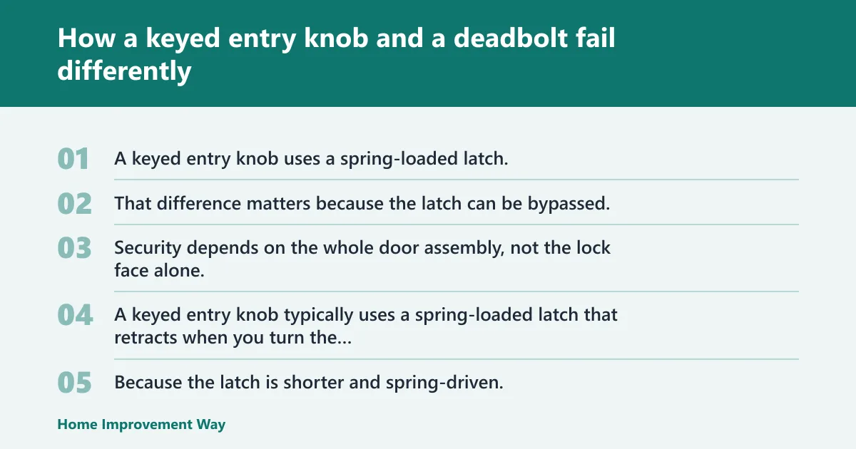 Steps: How a keyed entry knob and a deadbolt fail differently