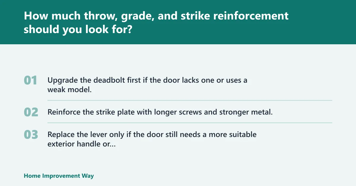 Steps: How much throw, grade, and strike reinforcement should you look for?