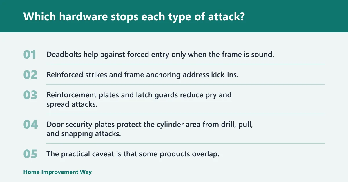 Steps: Which hardware stops each type of attack?