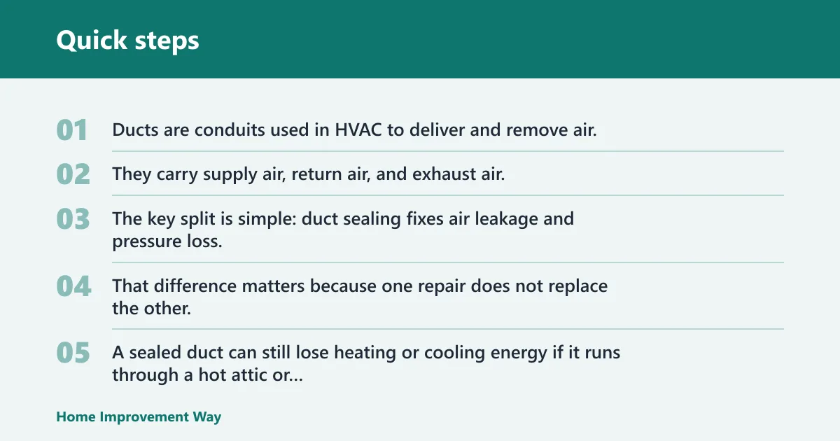 Quick steps: Duct sealing vs. duct insulation: what each one fixes