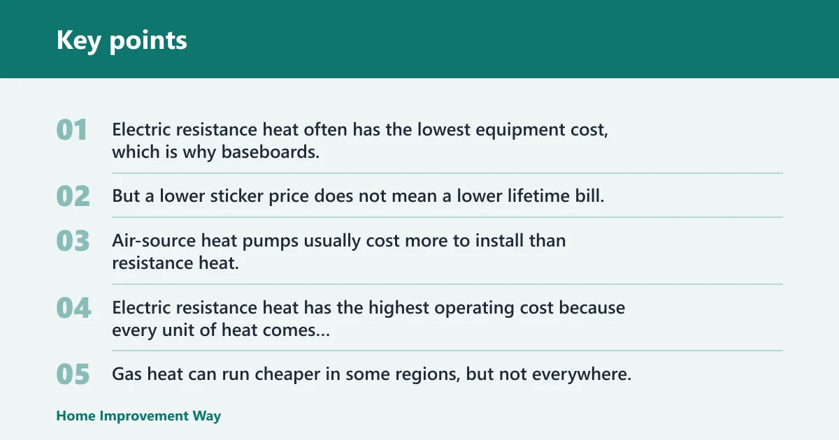 Key points: Electric vs gas heat at a glance
