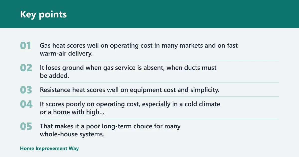 Key points: Heating decision matrix