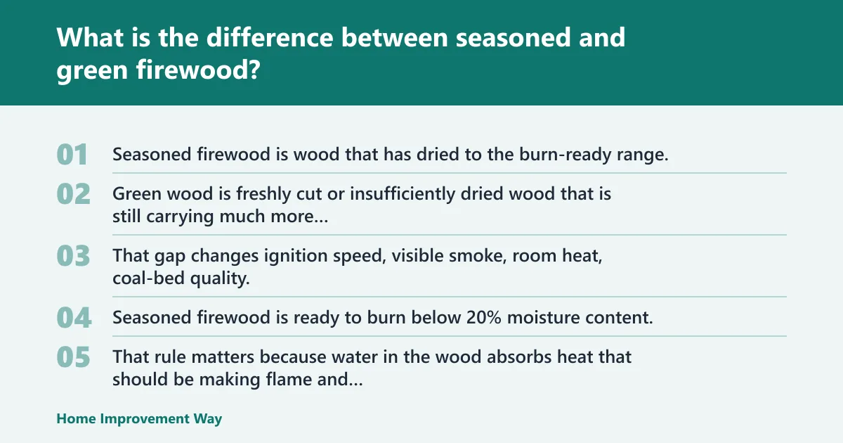 Steps: What is the difference between seasoned and green firewood?