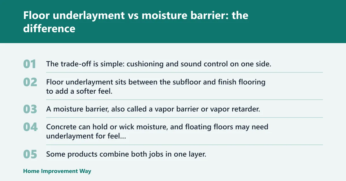 Steps: Floor underlayment vs moisture barrier: the difference