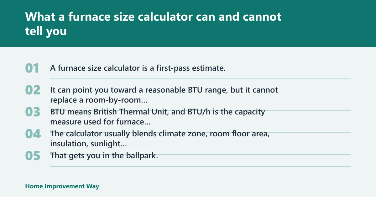 Steps: What a furnace size calculator can and cannot tell you