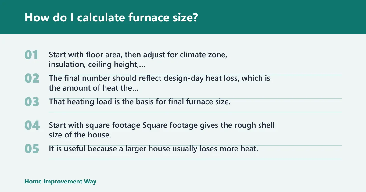 Steps: How do I calculate furnace size?