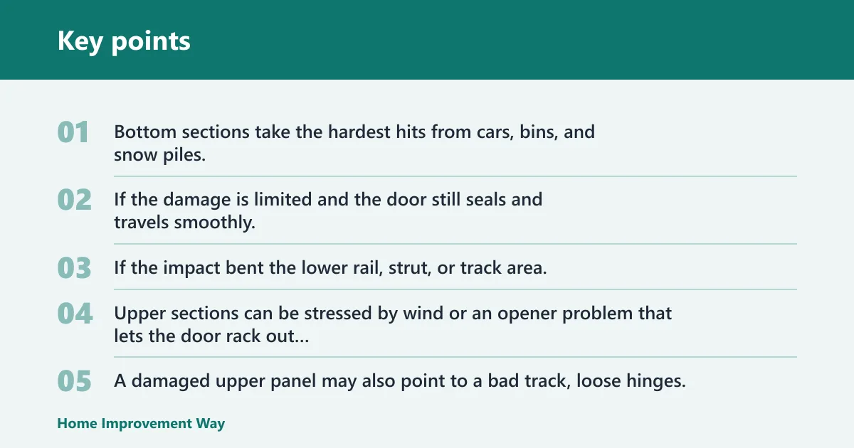 Key points: What damage means the whole door should go?