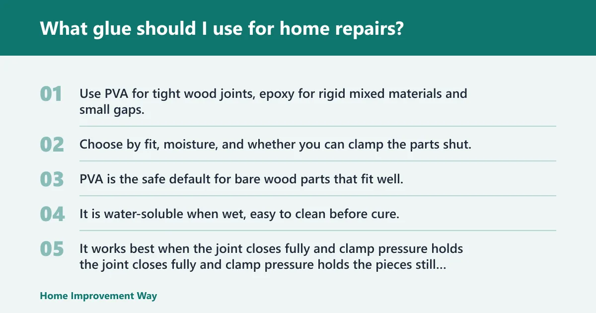 Steps: What glue should I use for home repairs?