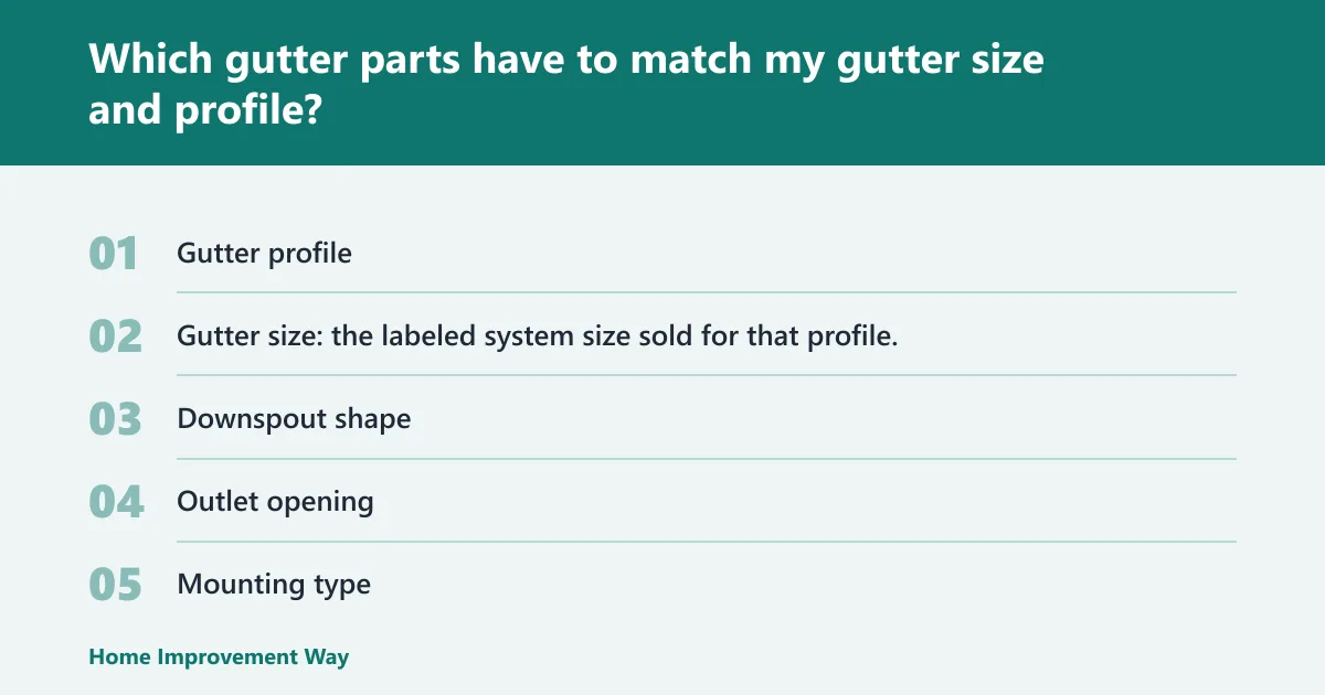 Steps: Which gutter parts have to match my gutter size and profile?