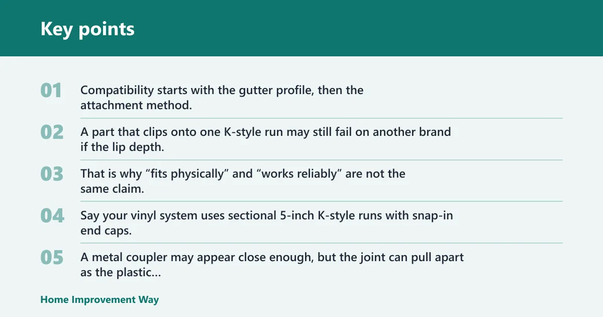 Key points: Are gutter accessories universal for vinyl and aluminum gutters?