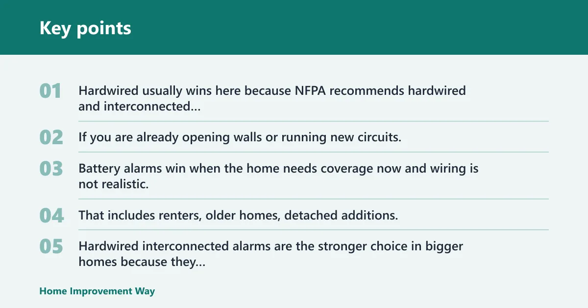 Key points: Comparison matrix