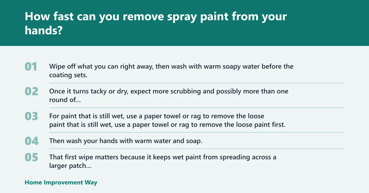 Steps: How fast can you remove spray paint from your hands?