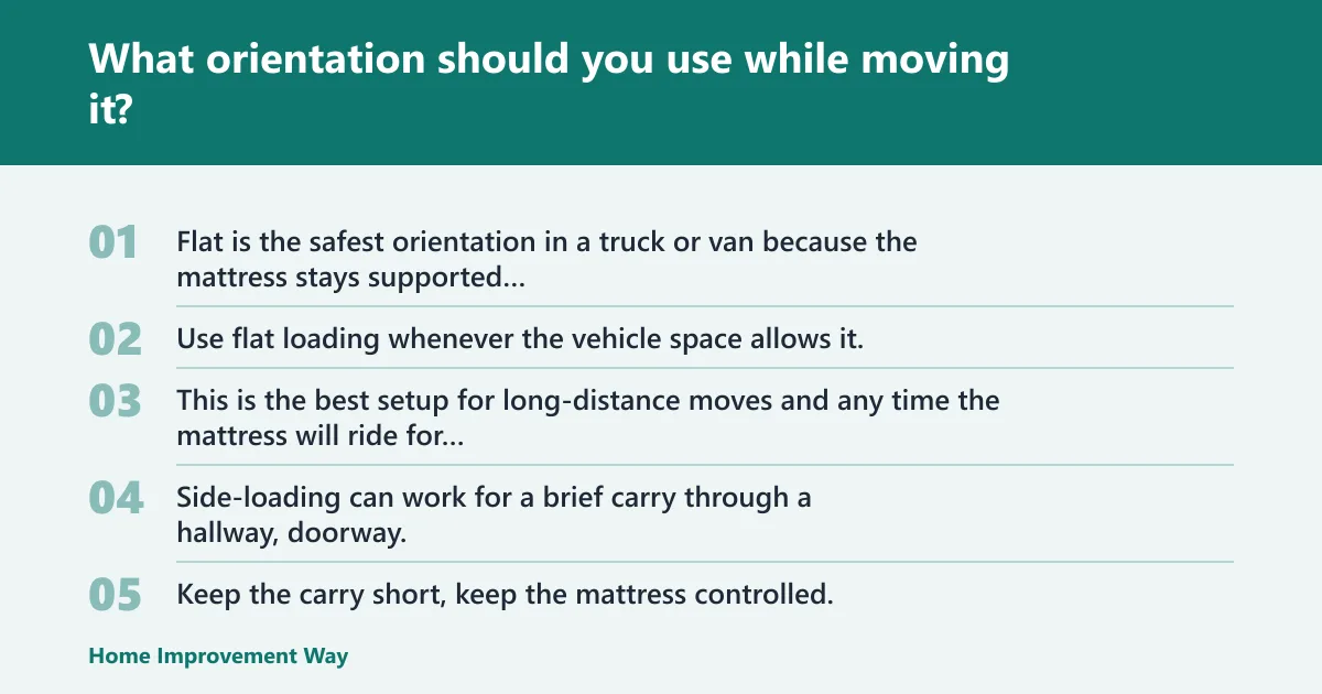 Steps: What orientation should you use while moving it?
