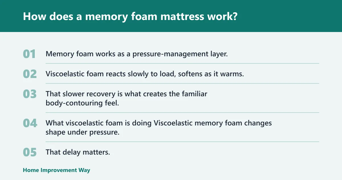 Steps: How does a memory foam mattress work?