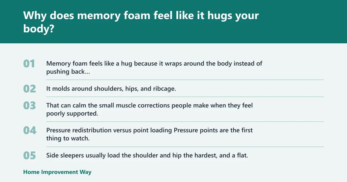 Steps: Why does memory foam feel like it hugs your body?