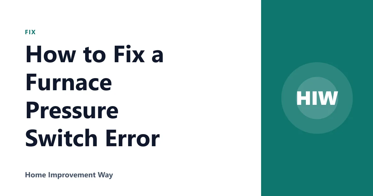 How to Fix a Furnace Pressure Switch Error
