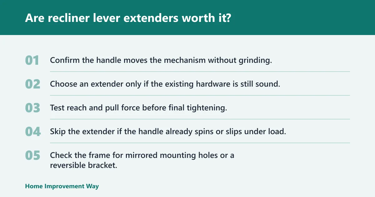 Steps: Are recliner lever extenders worth it?