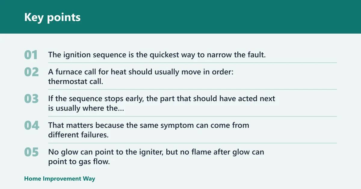 Key points: How the furnace startup sequence tells you what failed