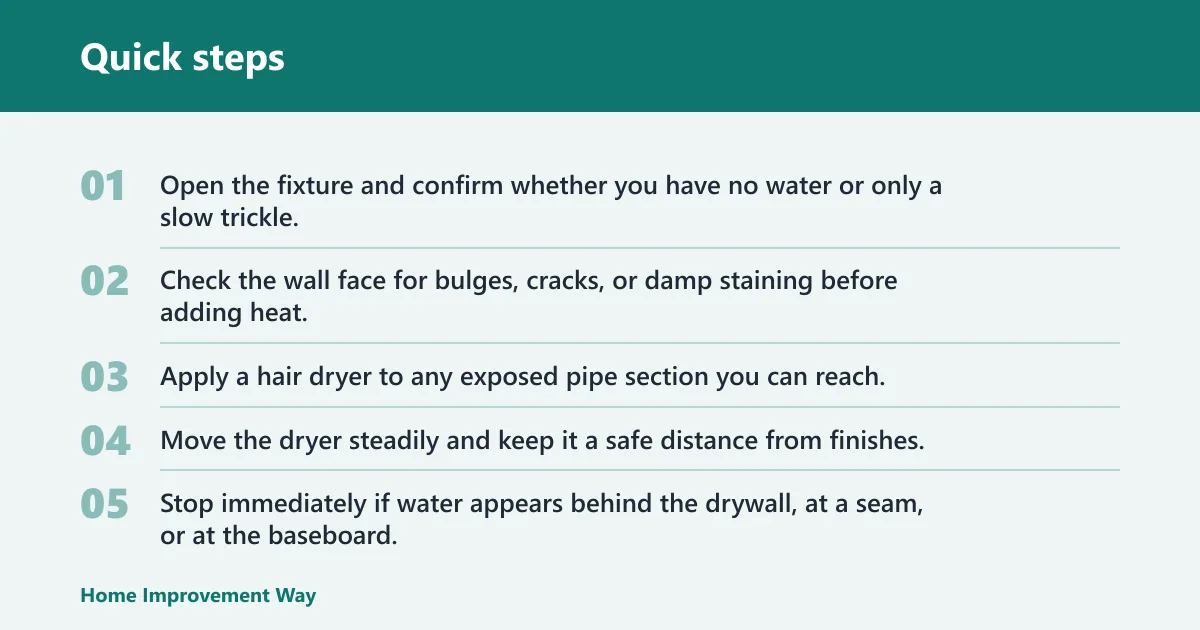 Quick steps: How to thaw a pipe in the wall