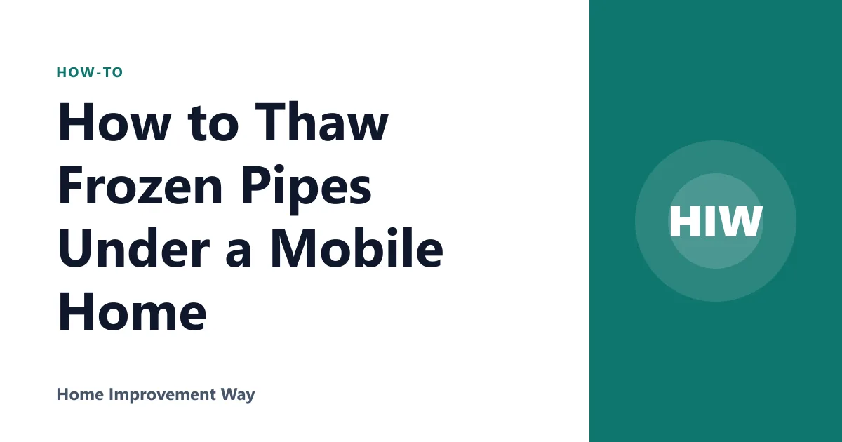 How to Thaw Frozen Pipes Under a Mobile Home