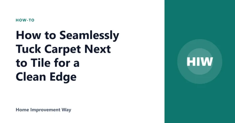 How to Seamlessly Tuck Carpet Next to Tile for a Clean Edge
