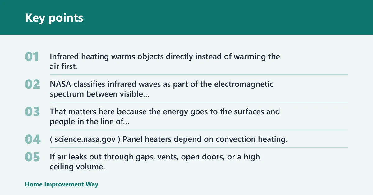 Key points: Infrared heater vs panel heater
