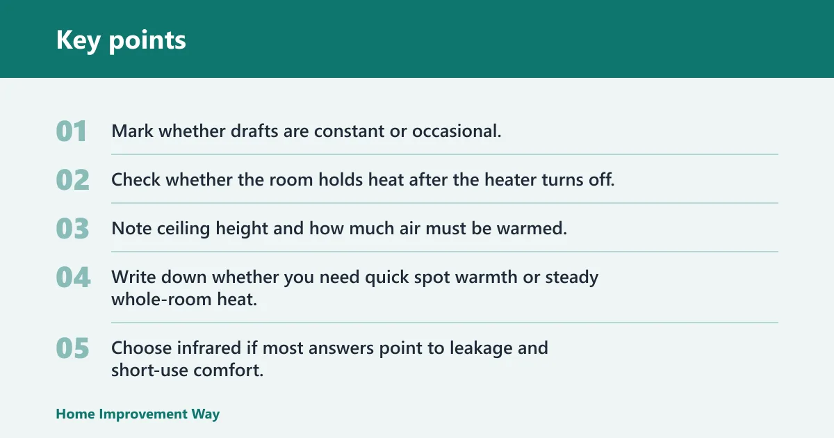 Key points: Heater decision matrix