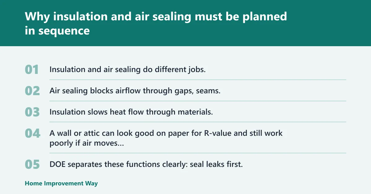 Steps: Why insulation and air sealing must be planned in sequence