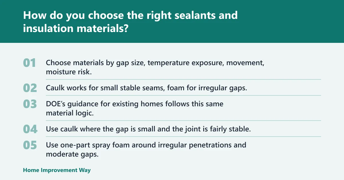 Steps: How do you choose the right sealants and insulation materials?